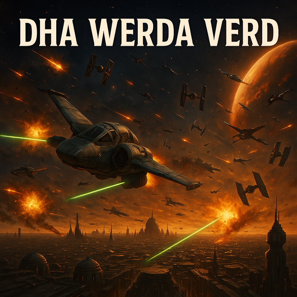 Dha Werda Verd space battle banner